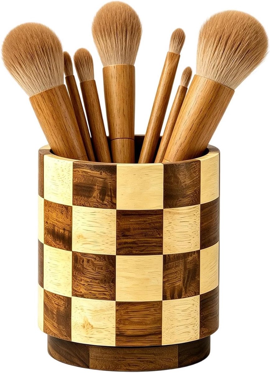 Gereedschapshouder Keuken - Bestek Organizer - Keuken Organiseren - 360 Graden Draaibaar - 17x17x19 cm - Natuurlijk