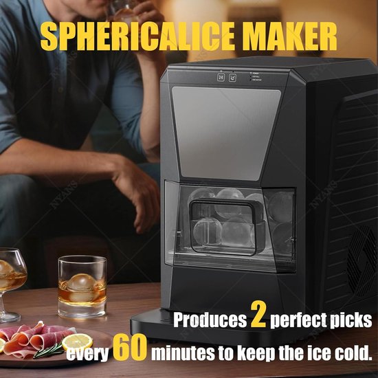 Ijsblokjesmachine - IJsmaker Bolvormig - Dranken Koelen - Kristalheldere Bollen - 5 cm - Zilver — afbeelding 3