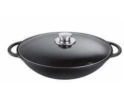 Schulte-Ufer Rustika Gietijzeren wok / wadjan 36cm - met Deksel