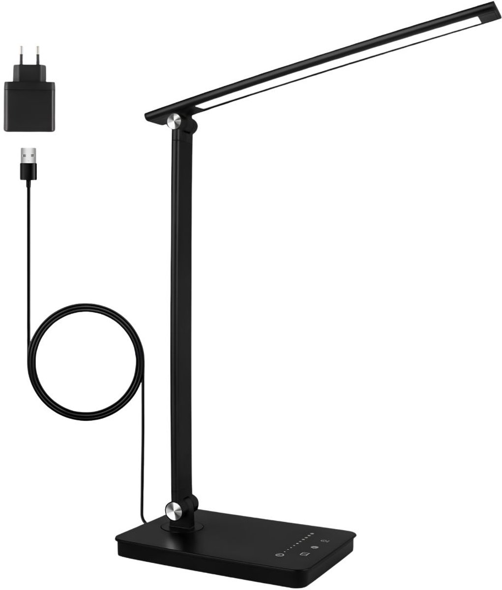 KAD® Bureaulamp - Flexibele Bureauverlichting - Verstelbare Verlichting voor Bureau & Tekentafel - Zwart - 12cm x 18cm x 37cm
