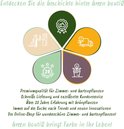 Bloemenkrans met pictogrammen voor plantenverzorging, snelle levering, klantenservice, 20 jaar ervaring en trends.
