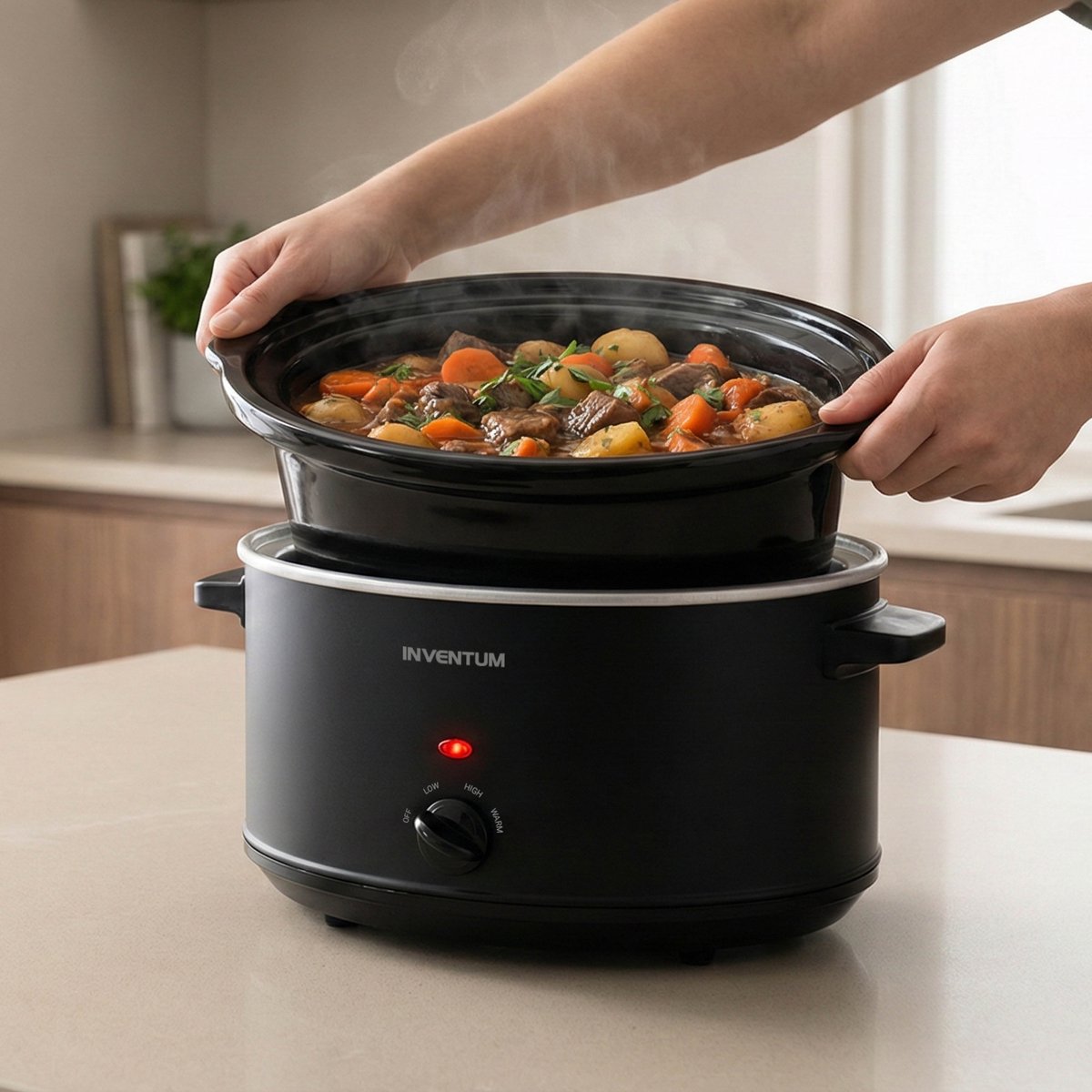 Inventum SC350B Slowcooker - 3,5 L - Warmhoudfunctie - Keramische Binnenpan - PFAS-vrij - Zwart – foto 7
