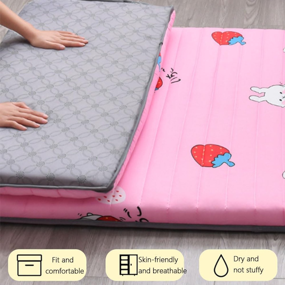Futon Matras - Oprolbare Matras Vloermatras - Comfortabel Slapen - Verdikte 5 cm Dikte - 80x190cm - Geel