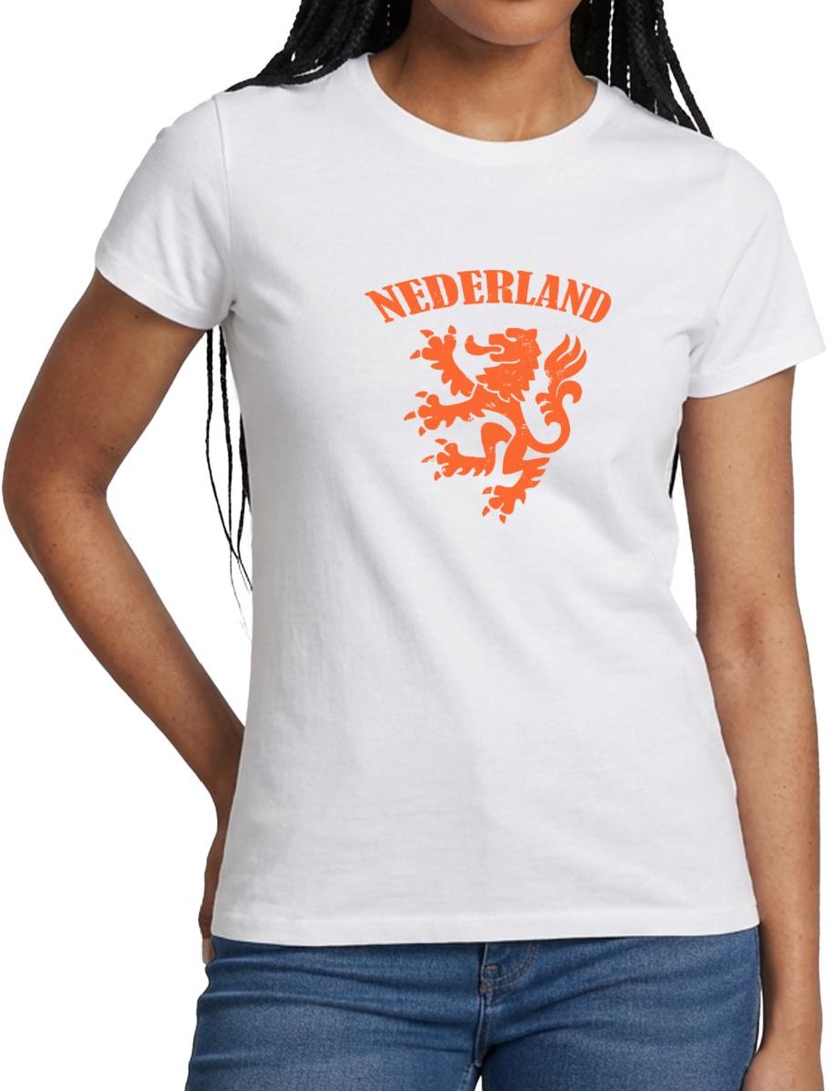 Nederland Voetbal Shirt Nederland Leeuw T-Shirt Dames