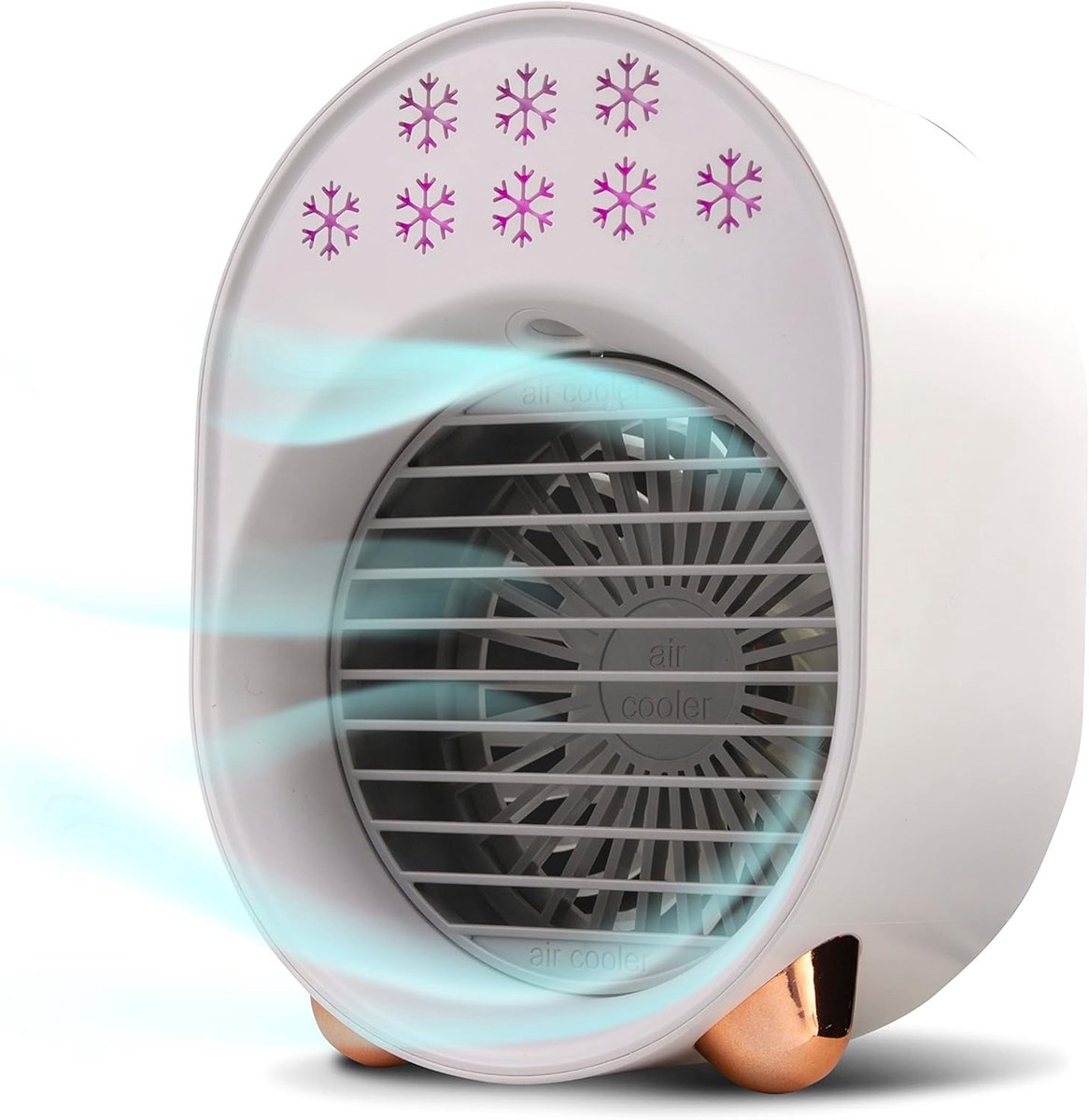 Draagbare Ventilator - Mini Air Cooler - Persoonlijke Koeling - Met Nachtlampje - Klein Formaat - Wit