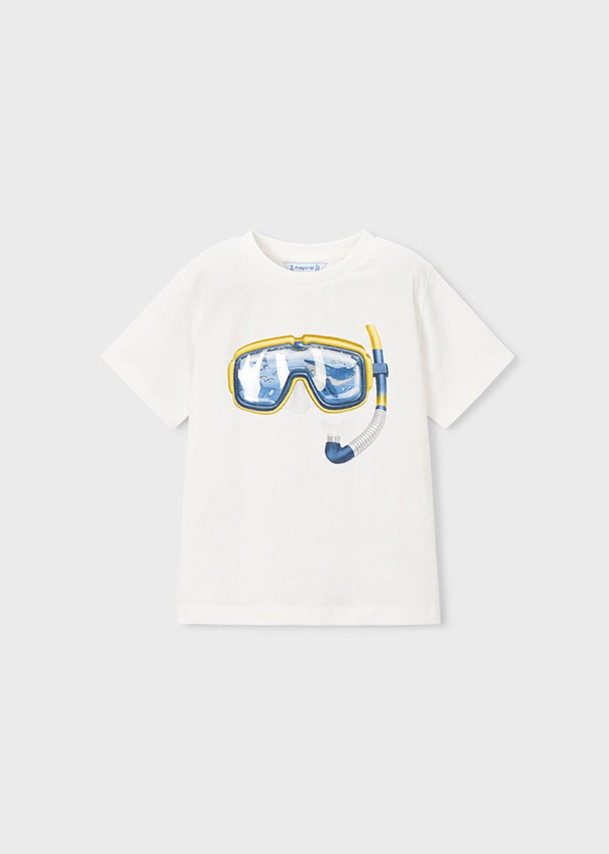 MAYORAL - Jongens t-shirt - Maat 110 - Jongens - wit -