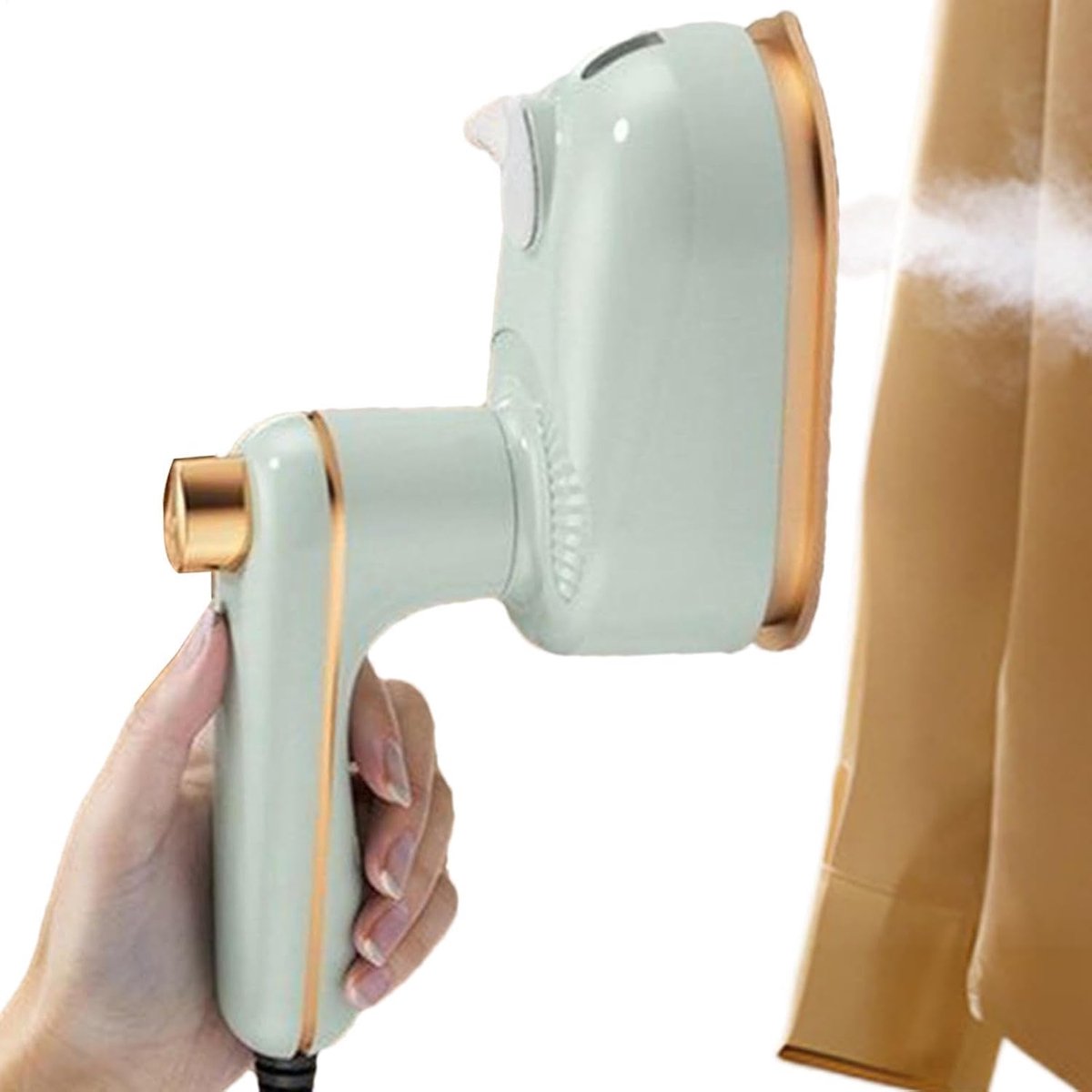 Reisstoomboot Kleding - Handstomer Strijkijzer - Vouwen Verwijderen - Opvouwbaar Lichtgewicht - 50 ml Tank - Lichtgroen