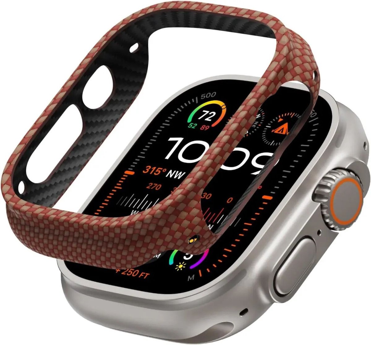 PITAKA Air Case Geschikt voor Apple Watch Ultra 3 / 2 / 1 49MM - Ultra Dun Hoesje - 600D Aramidevezels - Sunset