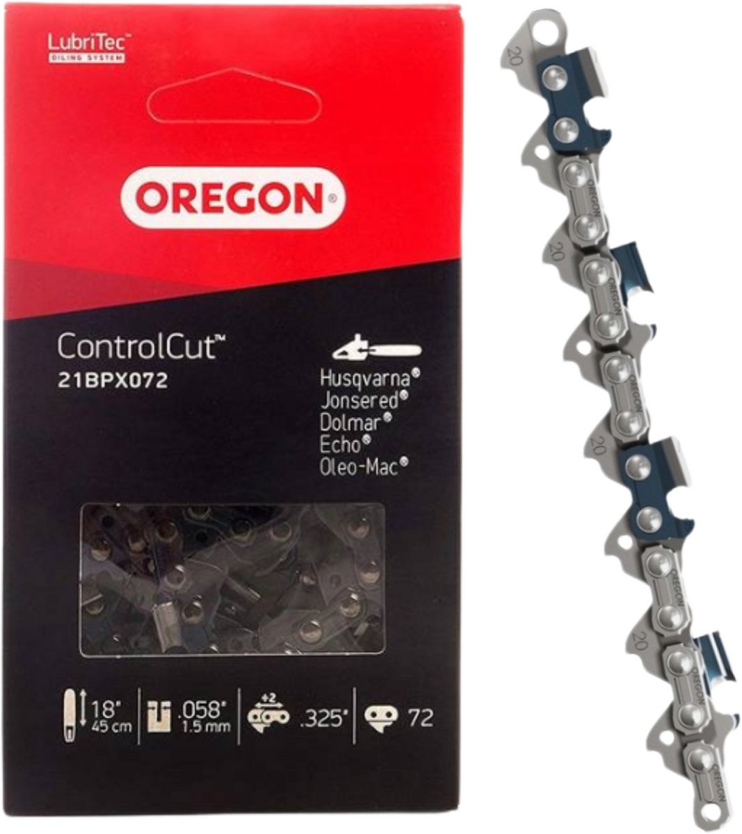 Oregon 21BPX zaagketting .325 - 1,5 mm. 72 schakels