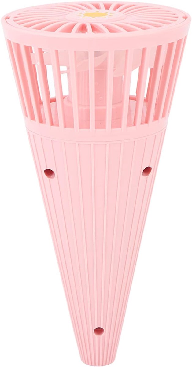Kegelvormige Ventilator - Mini Fan Nek - Persoonlijke Koeling - Stille Luchtstroom - 15.5x7.8cm - Rooskleurig