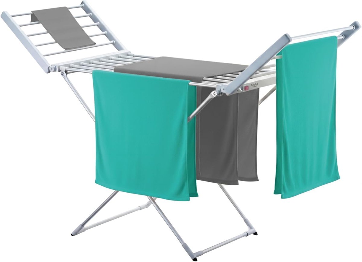 Elektrisch Droogrek Kledingdroger Snel Kleding Drogen 18 Verwarmingselementen 148 x 52.5 cm Aluminium