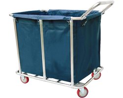 Wassorteermand - Linnenkar Wielen - Kleding Sorteren - Verwijderbare Zakken - Grote Capaciteit - Blauw