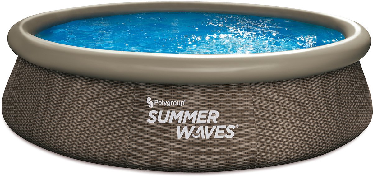 Summer Waves Opblaasbaar Zwembad Rond - ⌀366 x 76 cm - zwembaden - Inclusief Filterpomp - zwembadpomp - Filterpatroon