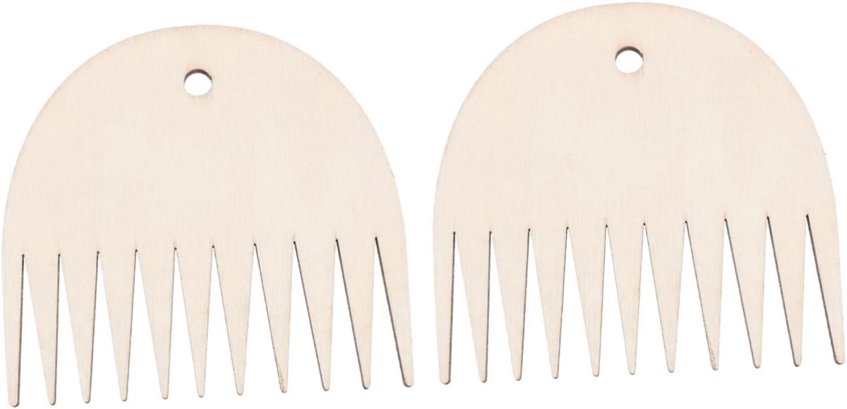 Weefkammen Set - Breiaccessoires - Handwerk Projecten - Duurzaam Houten Materiaal - 2 Stuks - Lichtbruin