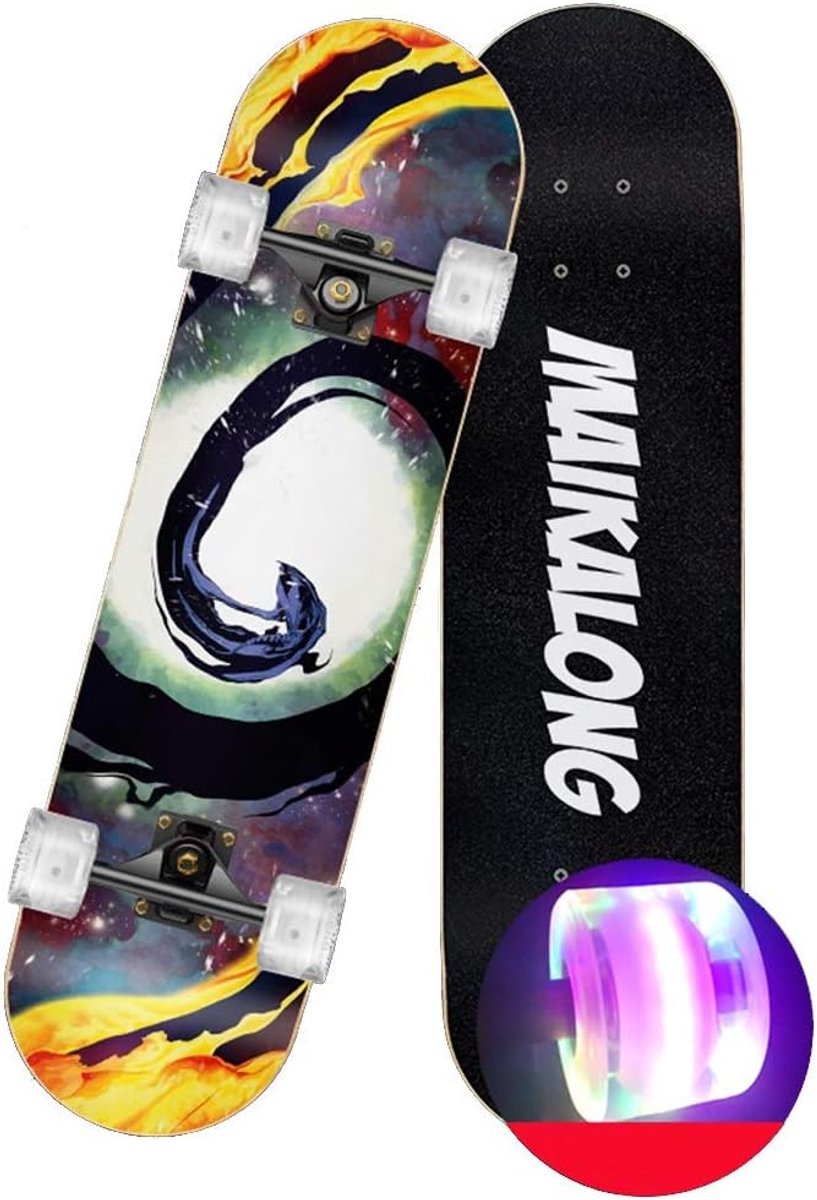 Longboard Skateboard Vierwiel Board Beginners Oefenen 7-laags Esdoornhout 79×20.5cm Kleur C