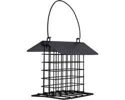Vogelvoederbak - Suet houder - Vogels voeren - Eekhoornbestendig ontwerp - 14 cm - Zwart