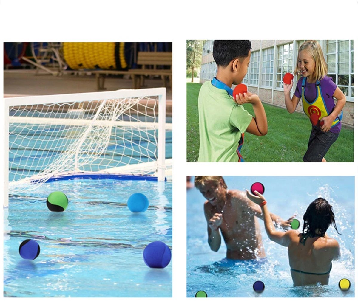 Herbruikbare stuiterbal voor buiten en op het strand – 4-pack – Speelgoed voor zwembad en watersport – Zachte zwembal – Waterspeelgoed voor kinderen en volwassenen-Rood, groen, geel, blauw – foto 7