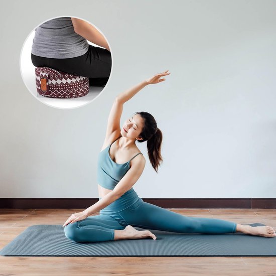 Ronde Yogabolster - Yoga Kussen - Yin Yoga - Wasbare Overtrek - 30 x 15 cm - Stijl 2 — afbeelding 4