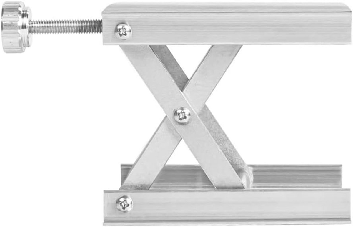 Lab Tafel Lift - Schaar Platform - Meet Instrumenten Ondersteunen - Handmatige Hoogte Verstelling - 90 mm Bereik - Zilver