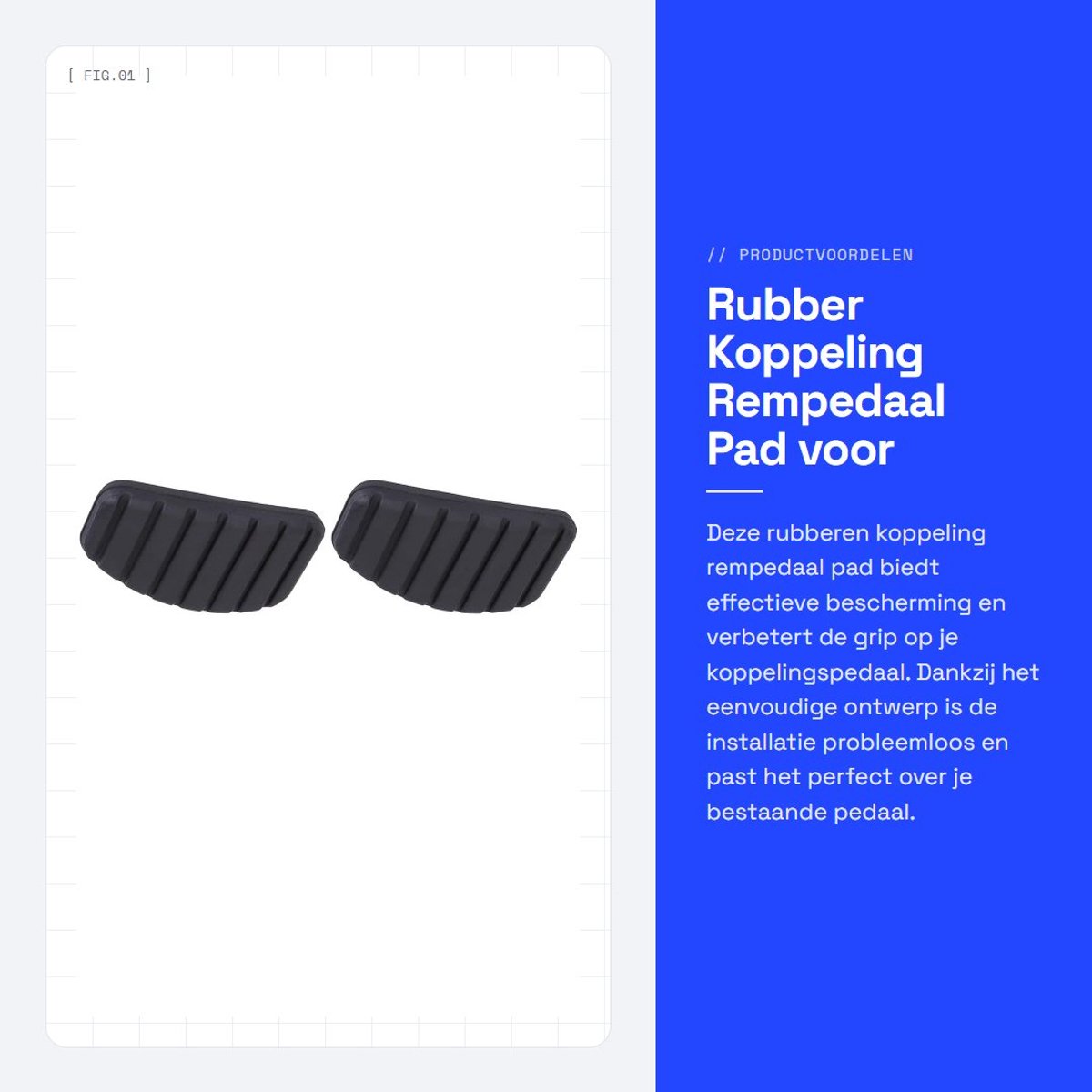 Dailygoods- Rempedaal Pad Antislip - Vervanging voor Versleten Rubber - Eenvoudige Installatie - Effectieve Bescherming - Voor Laguna/Kango/Scenic - Pedaalrubber