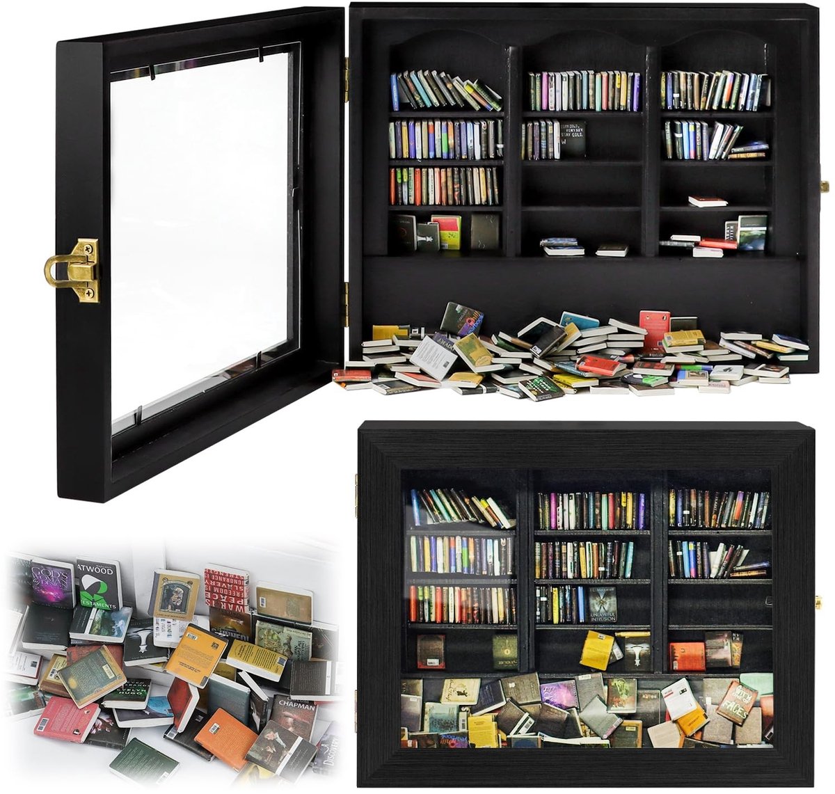Dailygoods- Boekenplank Houten Decoratie - Miniatuur Boekensteun - Stressverlichting - Cad