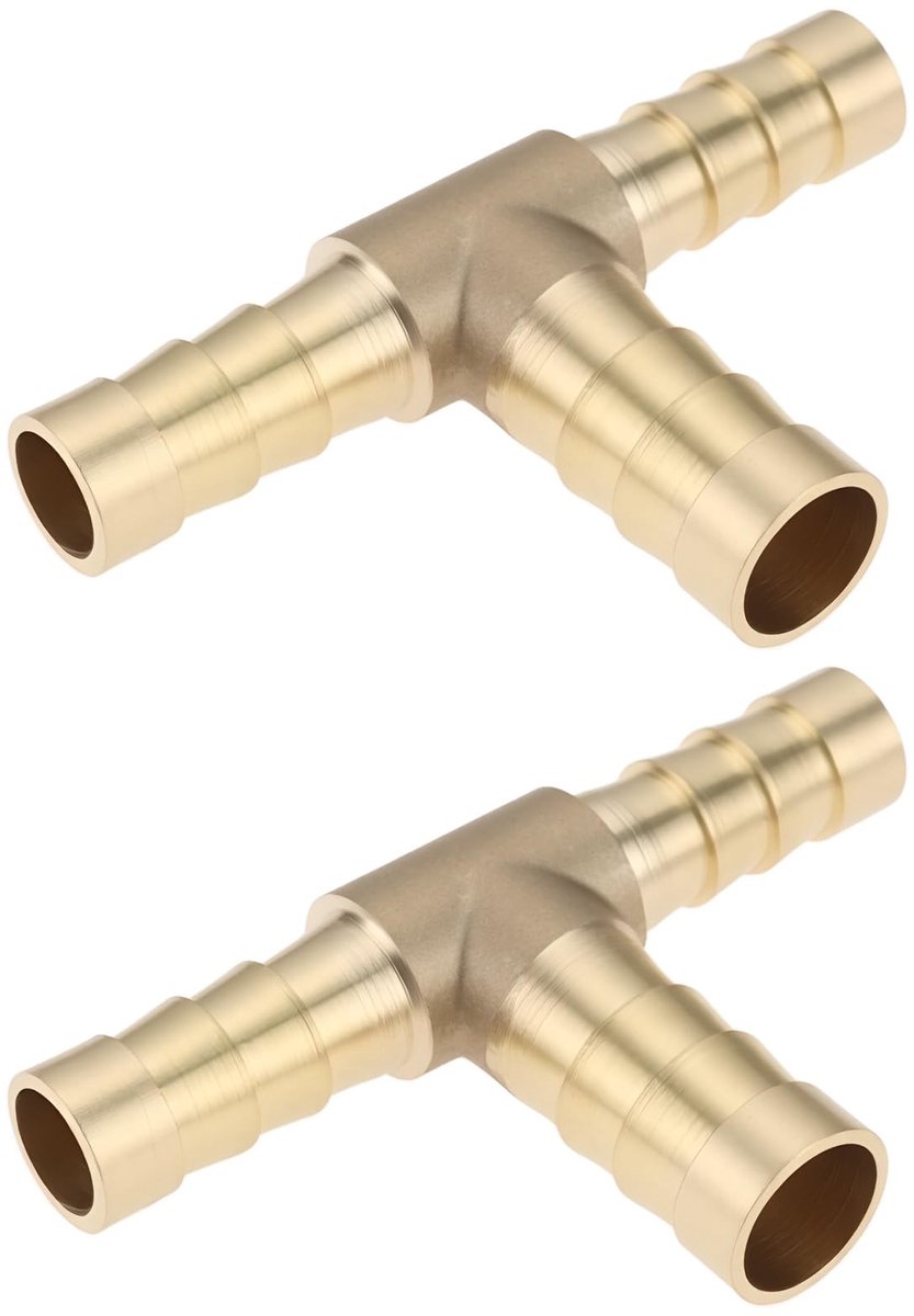 Dailygoods- Barb Vermindering 8mm/10mm - T Stuk - Slang Koppeling - Voor Lucht/Water/Brandstof - Eenvoudige Installatie - 50mm Lengte