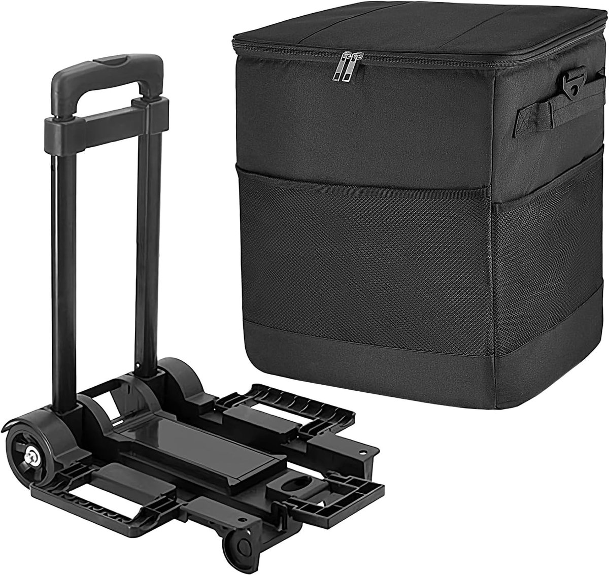 Rolkoelbox Wagen - Geïsoleerde Koeltas - Outdoor Avonturen - Waterdicht Ontwerp - 35 Liter - Zwart