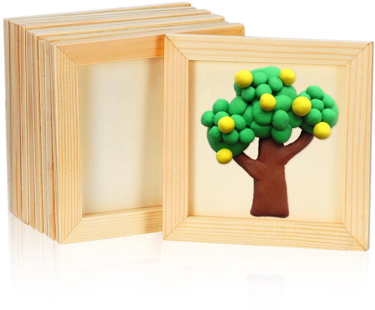 Dailygoods- Houten Lijsten - 10 Stuks - Doe-Het-Zelf Fotodisplays - Creatieve Decoratie - Geschikt voor Kunstprojecten - 4,72 Inch - Fotolijsten