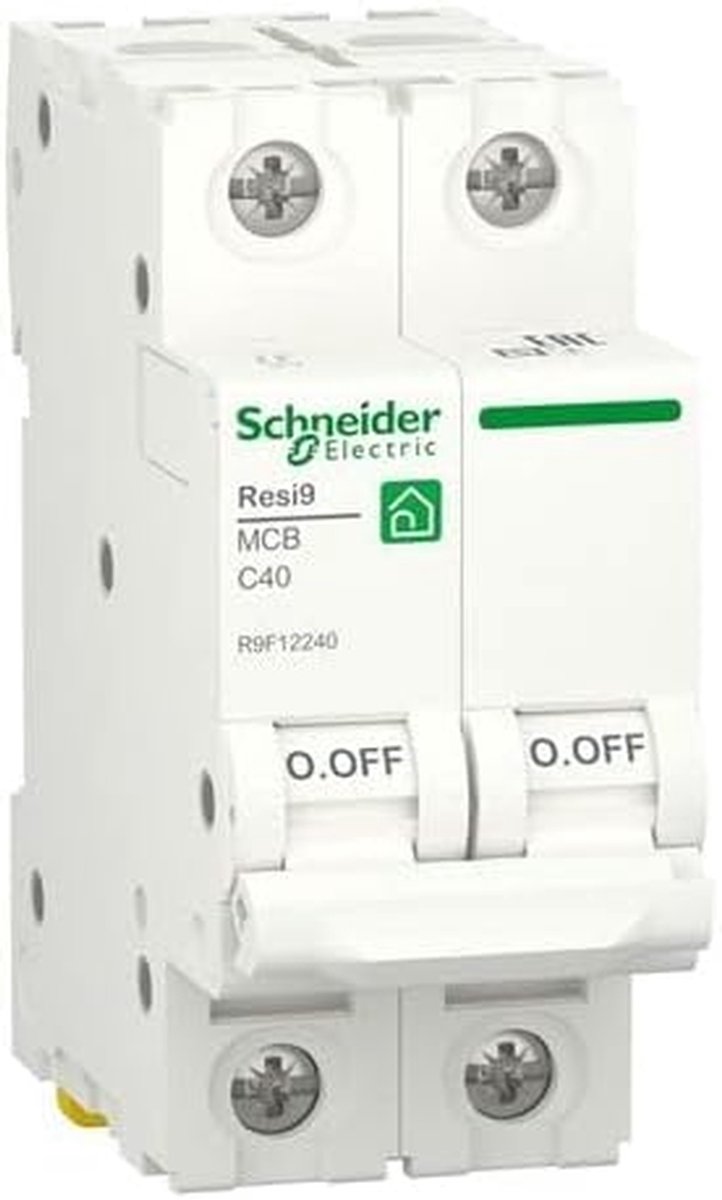Elektrische Schakelaar - Stroomonderbreker - Beveiliging Circuits - 2-polig 40A - 6000A - Wit
