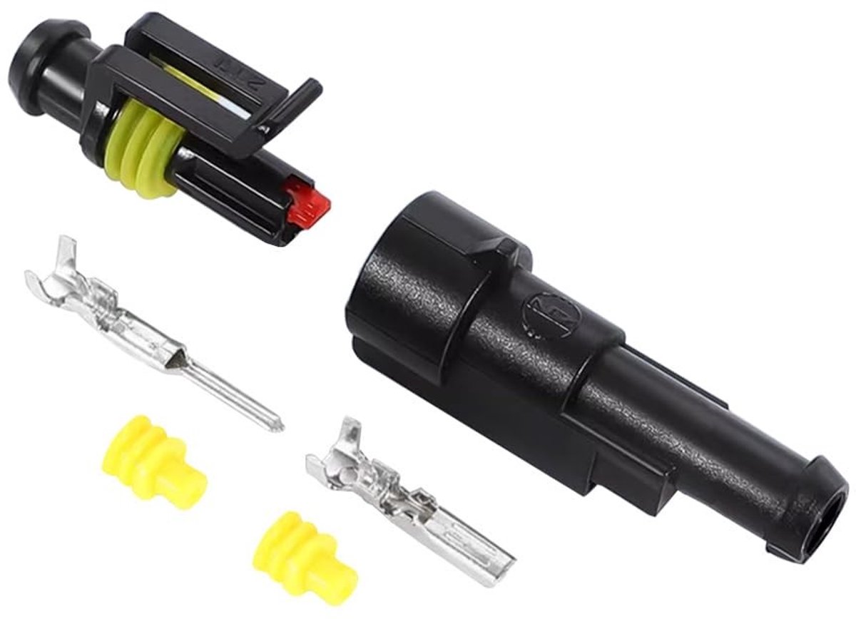Dailygoods - 20 Sets 1 Pin Auto Waterdichte Kabel Connectoren - Ideaal voor Auto- en Motorprojecten - Zwart - Elektrische Verbindingen - Perfect voor...