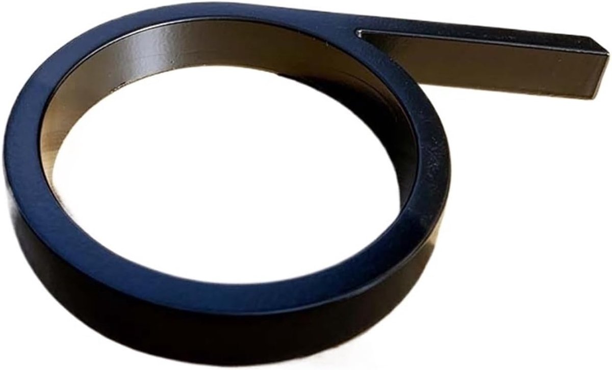 Huisnummer Metaal - Zwevend Cijfer - Adres Markering - Zelfklevende Installatie - 125 mm Hoog - Zwart