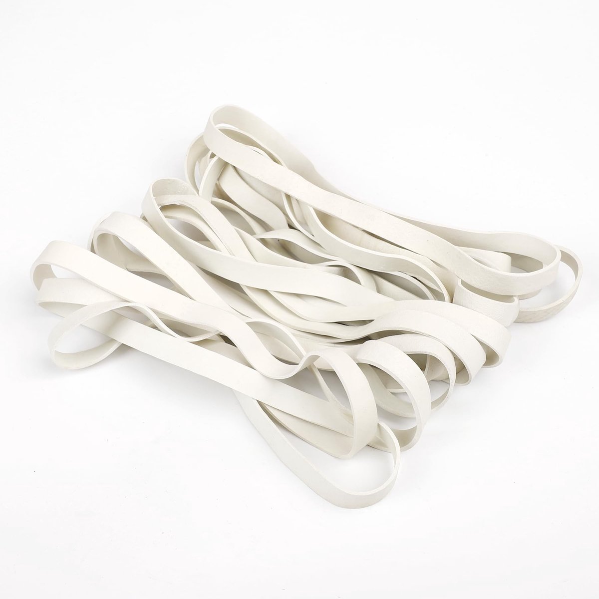 Dailygoods - Rubberen banden, 20 stuks, wit, grote elastische rubberen ringen, 20 x 1 cm breed, rubberen band, rubberen spanband, vuilnisbanden, voor kantoor, thuis, schoolbenodigdheden