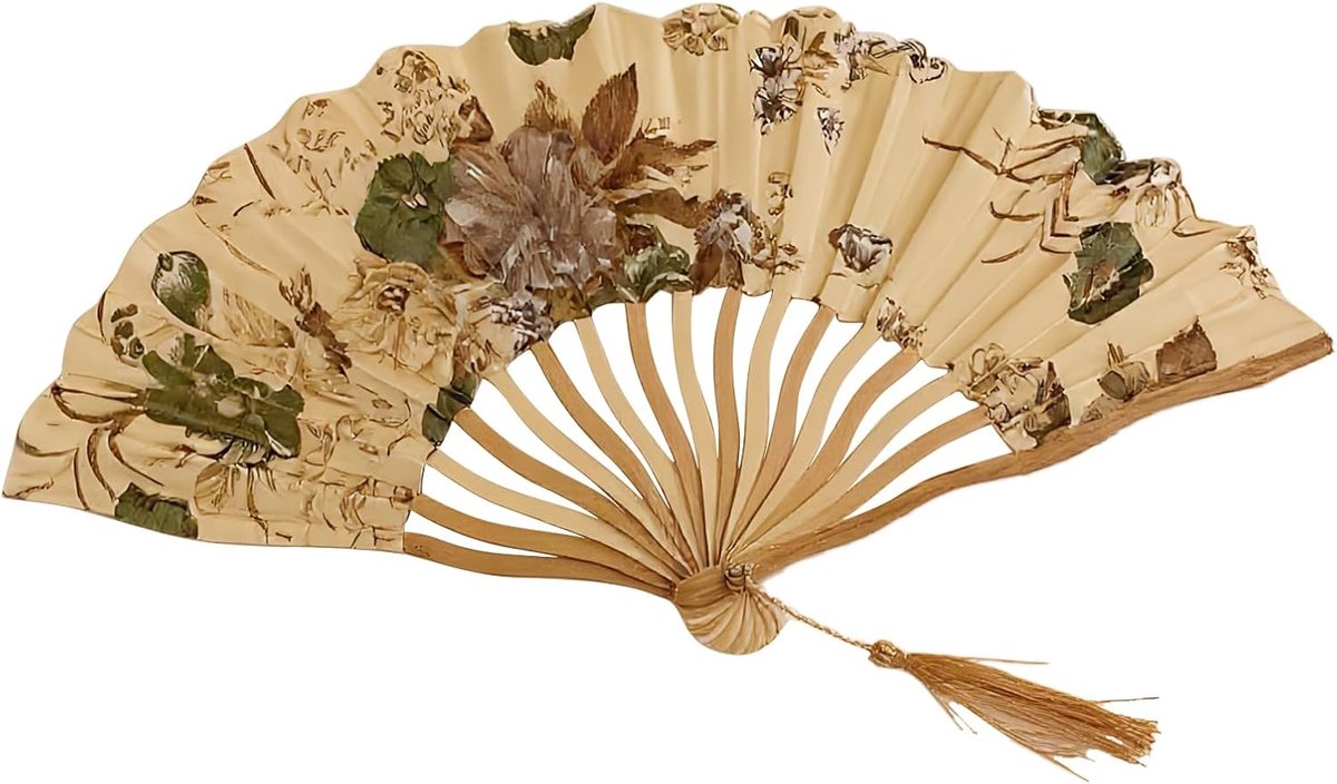 Opvouwbare Handventilator - Decoratieve Ventilator - Dansen en Festivals - Traditioneel Aziatisch Design - 21cm Gevouwen - Goud