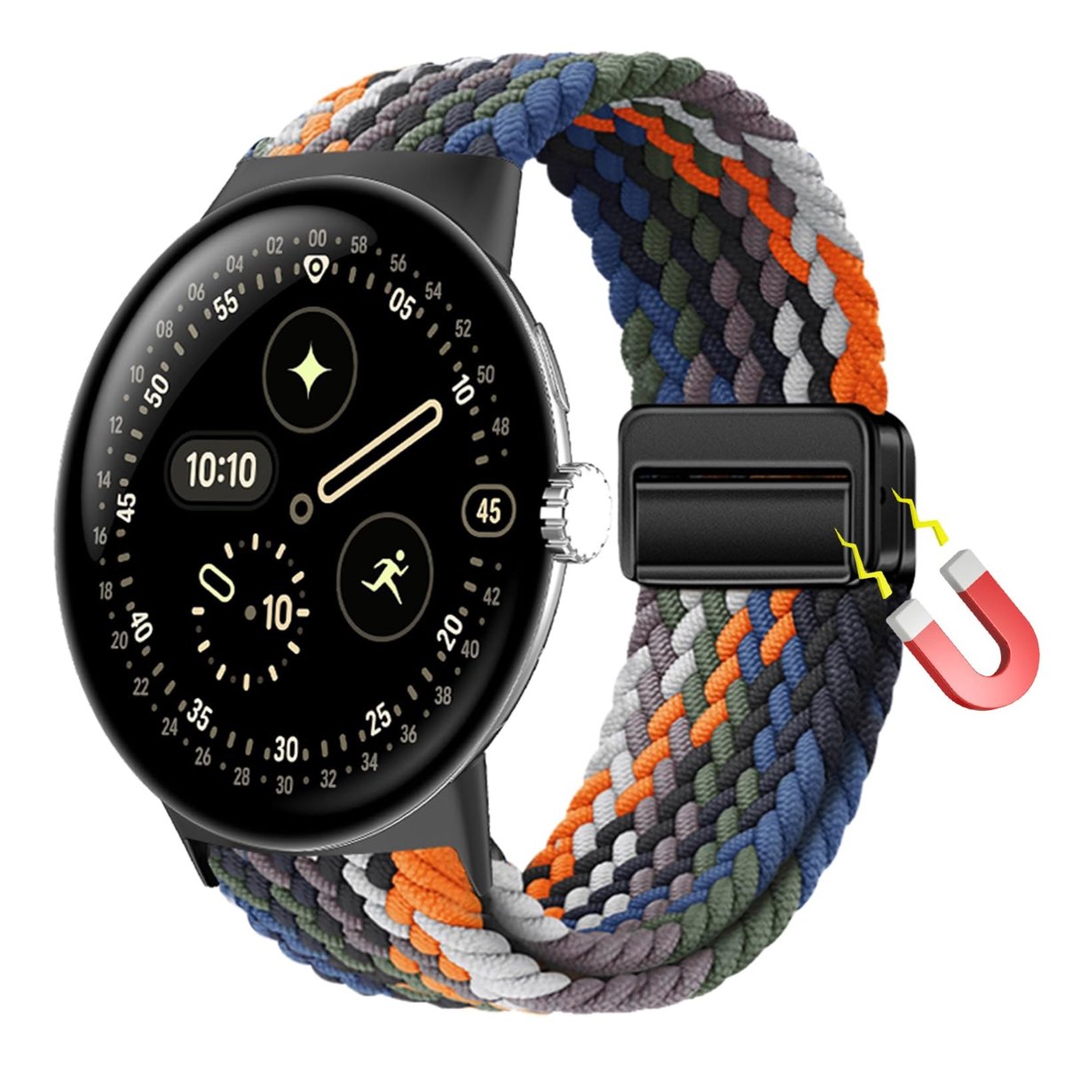 Dailygoods- Horlogeband - Verstelbare Nylon Armband - Compatibel met Google Pixel Watch 4/3 - Magnetische Sluiting - Lichtgewicht - Duurzaam Materiaal - Smartwatchband