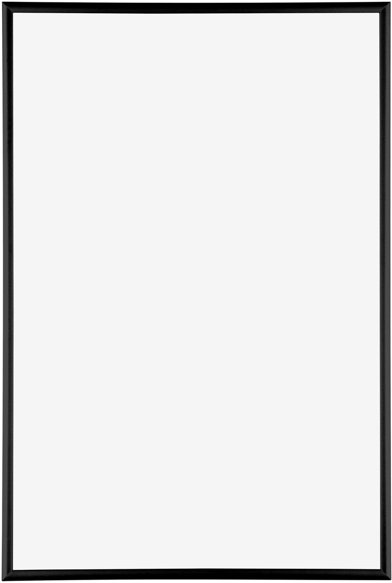 Dailygoods- Fotolijst Aluminium 61x91,5 cm - Zwart Hoogglans - Ontspiegeld Kunstglas - Modern Design - Eenvoudig te Monteren - Horizontaal/Verticaal - Lijst
