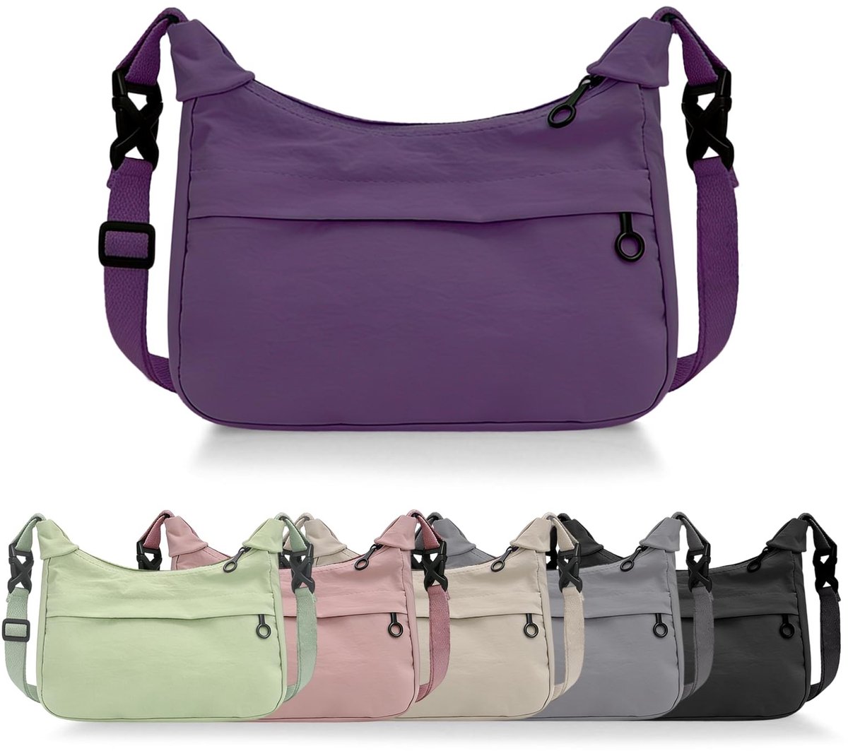 Dailygoods- Crossbody Tas Verstelbare Schouderriem - Schoudertas Dames - Tas voor Dagelijks Gebruik - Reizen - Lichtgewicht Nylon - Antidiefstal Beveiliging
