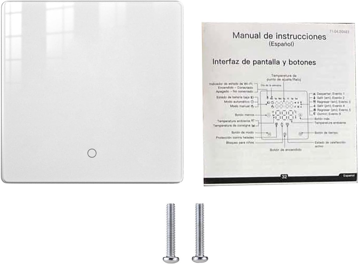 Slimme Thermostaat - Boiler Thermostaat - Verwarming Regelen - Vorstbeveiliging - 86 x 86 mm - Wit