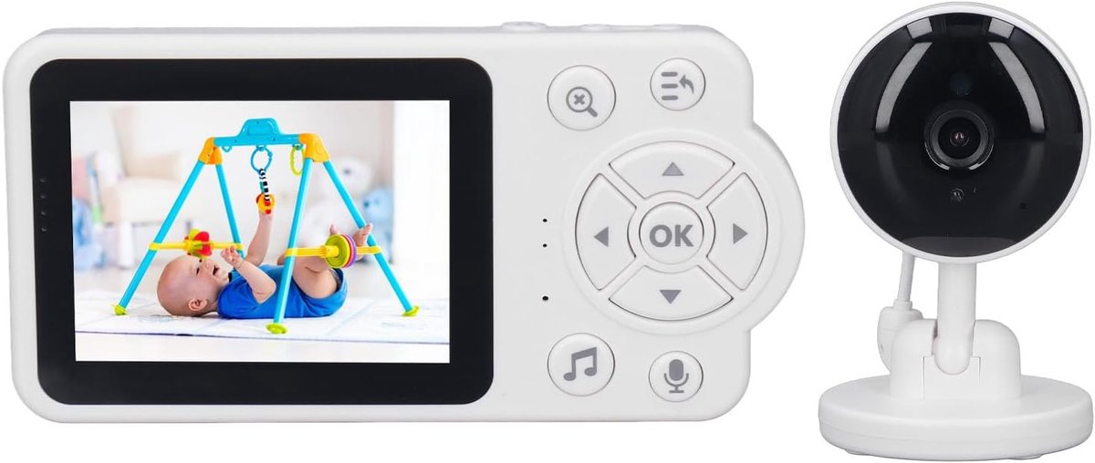 Babyfoon Video - Oudermonitor Baby - Baby Bewaken - 2-Weg Communicatie - 2.8 Inch Scherm - Wit