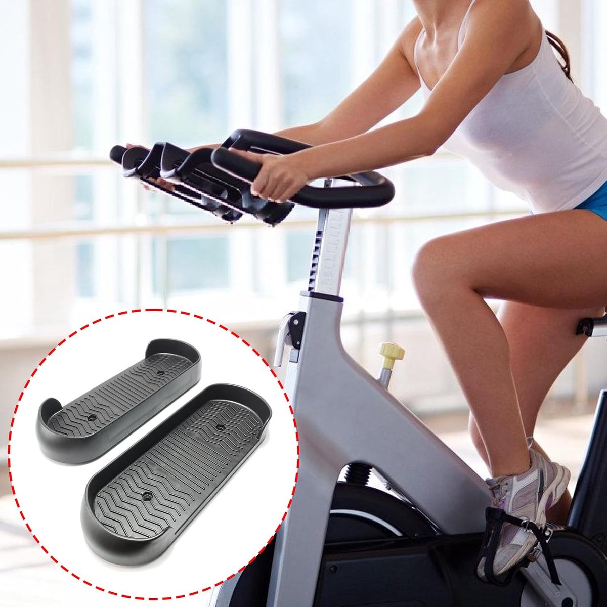 Roeimachine Pedalen - Voetpedalen Trainer - Thuis Fitness - Antislip Gestructureerd - 36.6x12.2 cm - Meerkleurig
