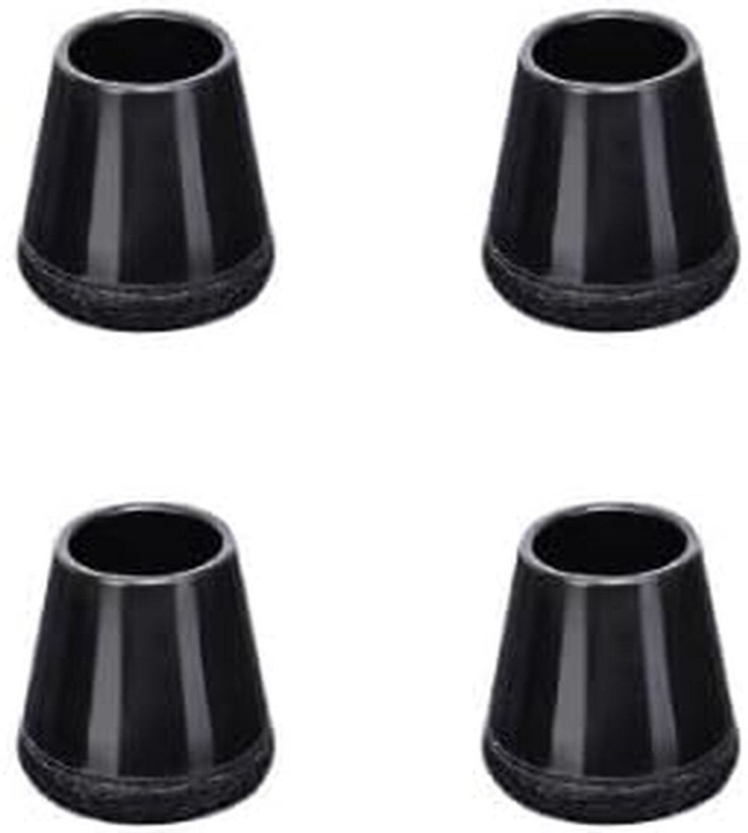 Stoelpootdoppen - Viltglijders Beschermers - Vloeren Beschermen - Ergonomisch Viltdesign - 24 Stuks - Zwart