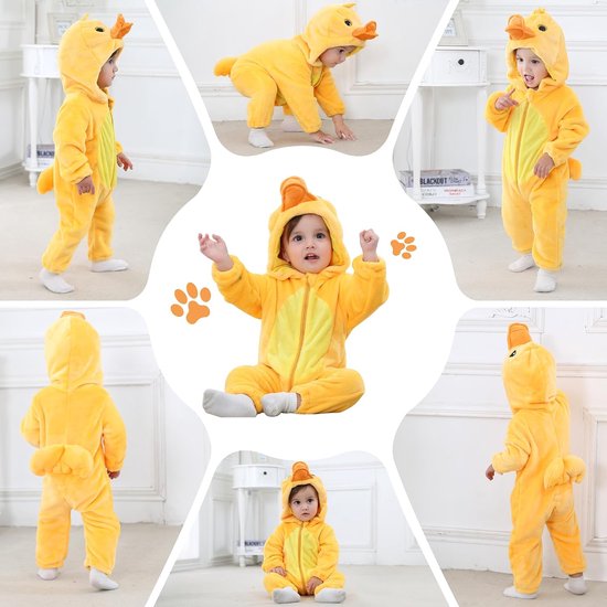 Baby Winter Romper - Baby Jumpsuit - Warm Houden - Met Capuchon - 0-36 Maanden - Flanel — afbeelding 4