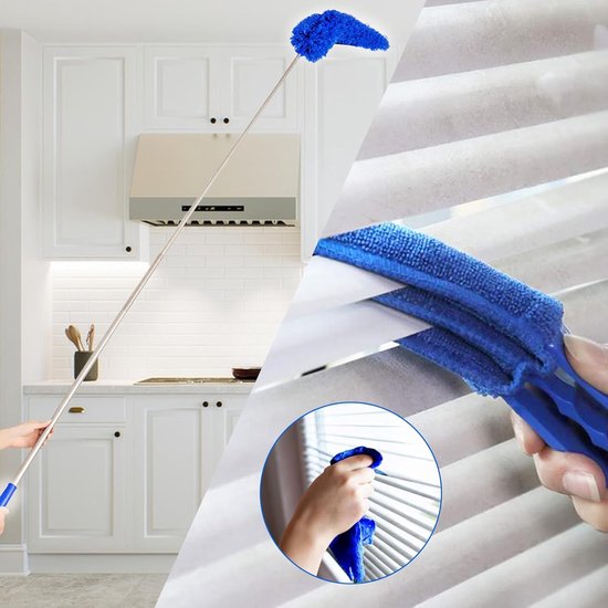 Plumeau set - Stofwisser uittrekbaar - Hoge plekken reinigen - 9-delige reinigingsuitrusting - 28 meter lang - Blauw — afbeelding 3