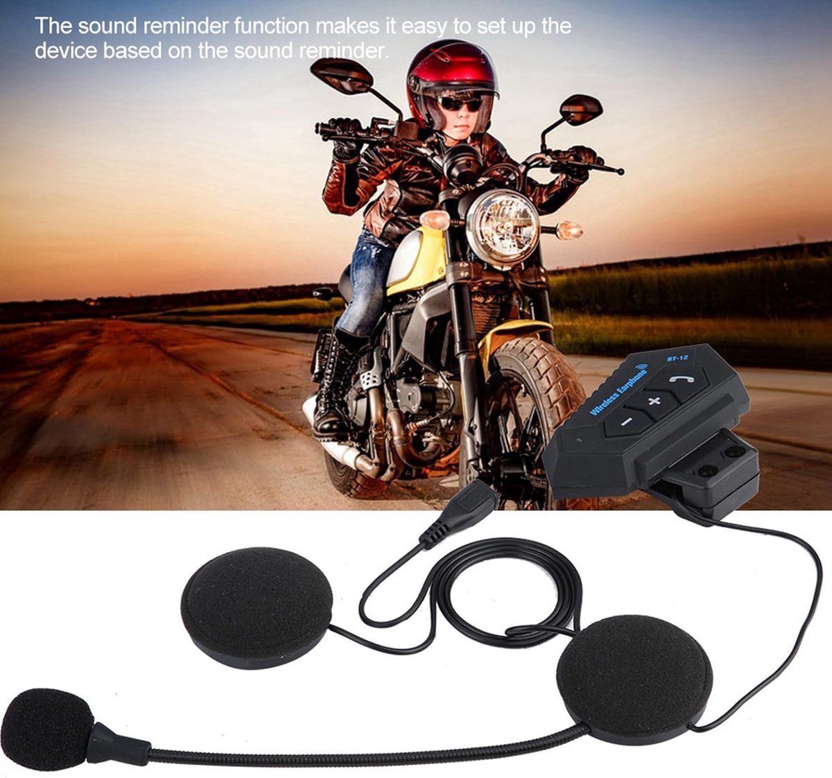 Helm Bluetooth Headset - Motorhelm Luidsprekers - Veilig Bellen - Hi-Fi Geluidskwaliteit - 1 Paar - Zwart thumbnail 2