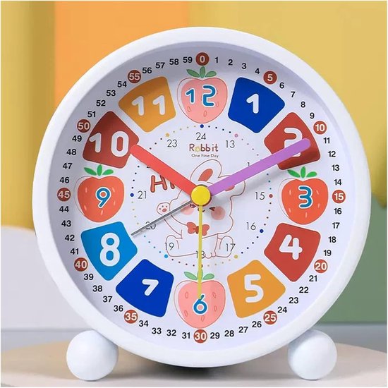 Wekker Kinderen - Tafelklokje Analoog - Leren Wakker Worden - Volledig Stil - Niet Van Toepassing - Rood — afbeelding 3