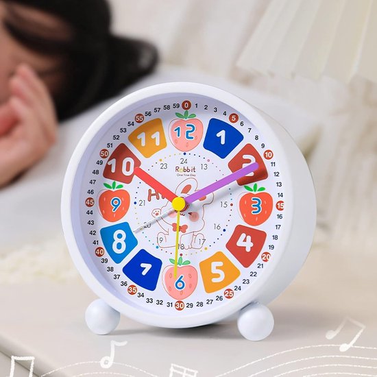 Wekker Kinderen - Tafelklokje Analoog - Leren Wakker Worden - Volledig Stil - Niet Van Toepassing - Rood — afbeelding 5