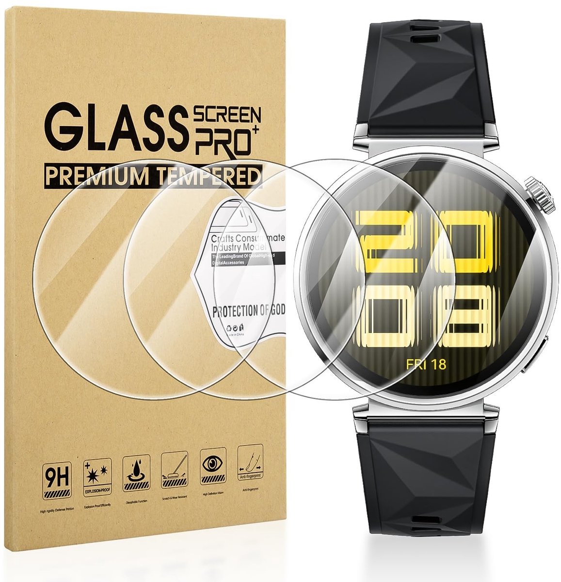 Dailygoods - Schermbeschermer - Krasbestendige folie - Gehard glas - 41 mm - HD-schermbeschermer - Geschikt voor Watch GT 5 - 4-Pack