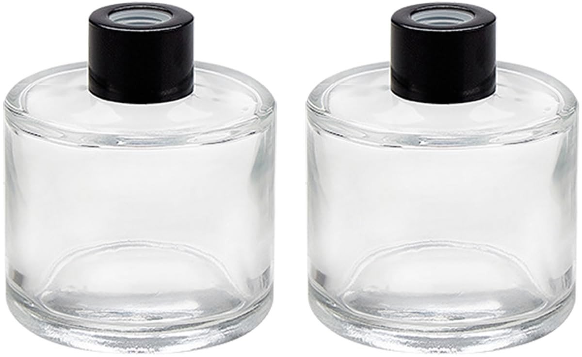 Dailygoods- Diffuser Pot 50ml - 2 Stuks - Ronde Glazen Fles - Aromatherapie - DIY Vervanging - Decoratieve Vaas - Transparant Glas - Geurpot
