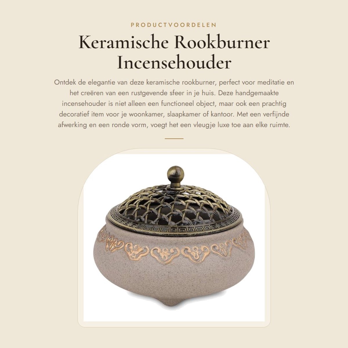 Dailygoods- Wierookbrander Handgemaakt - Wierookhouder - Wierookstokjes - Wierookdoos - Meditatie - 11,7 x 7,7 cm