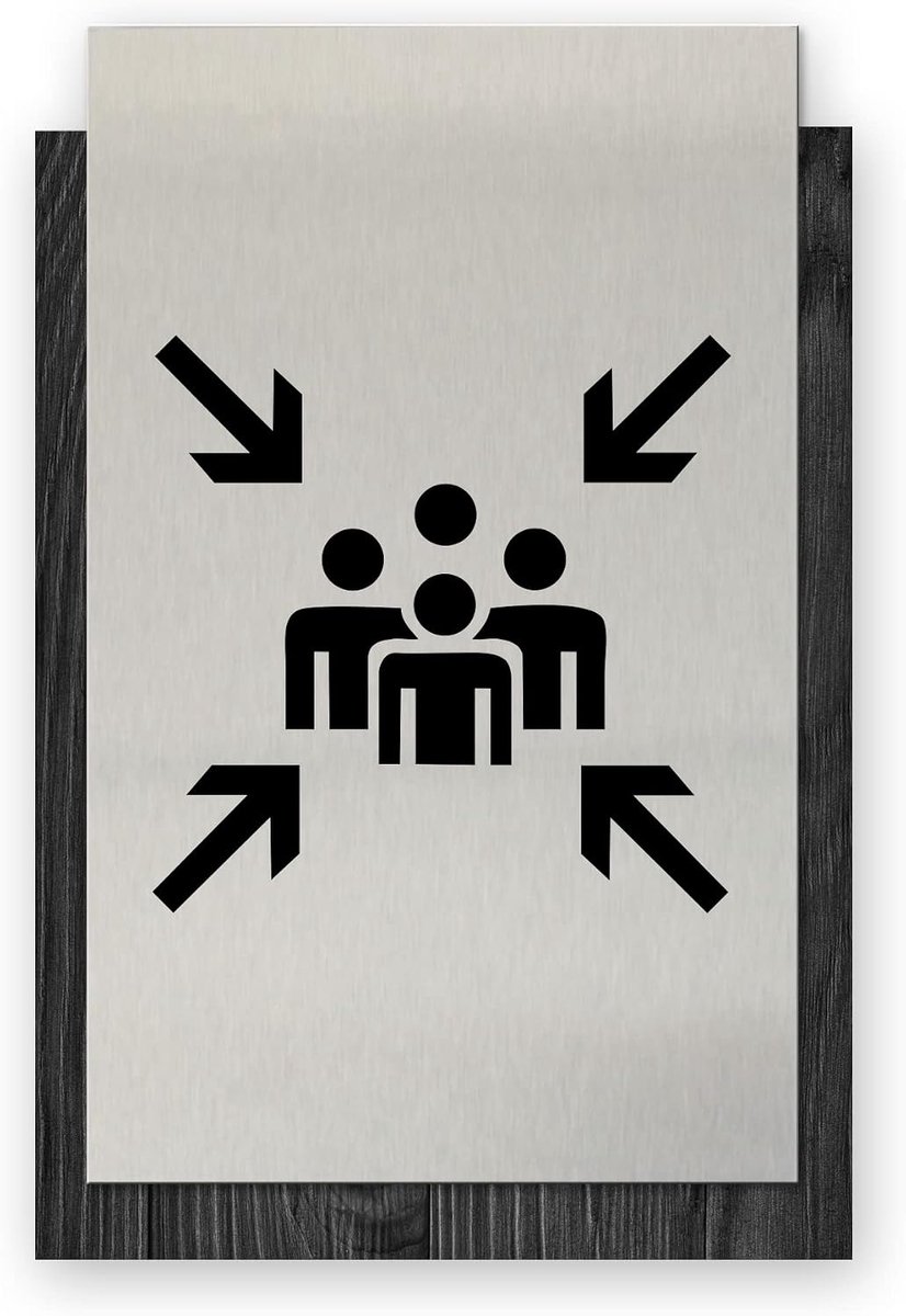 Huisnummer Bord - Naamplaat Deur - Oriëntatie Verbeteren - Hout Aluminium Look - 14 x 20 cm - Zwart