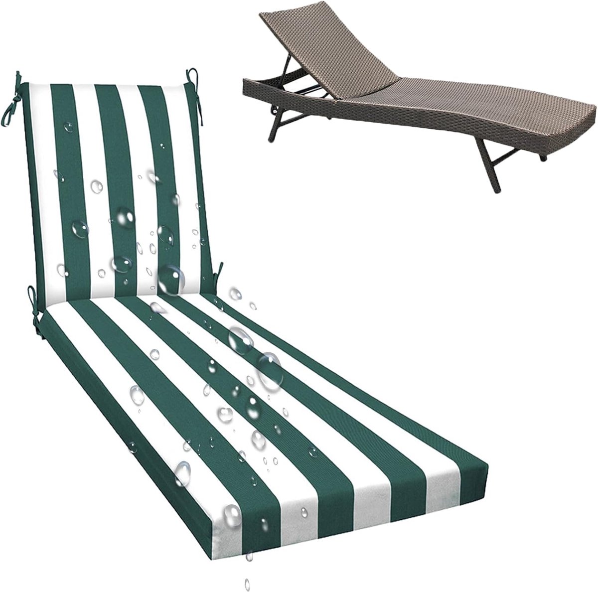 Waterdicht Zitkussen - Buiten Kussen - Tuinmeubelen Comfort - Antislip Ontwerp - 170x60x8cm - Grijs